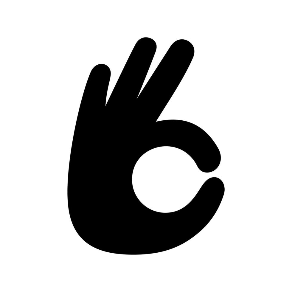 ok gesture flat icon vector