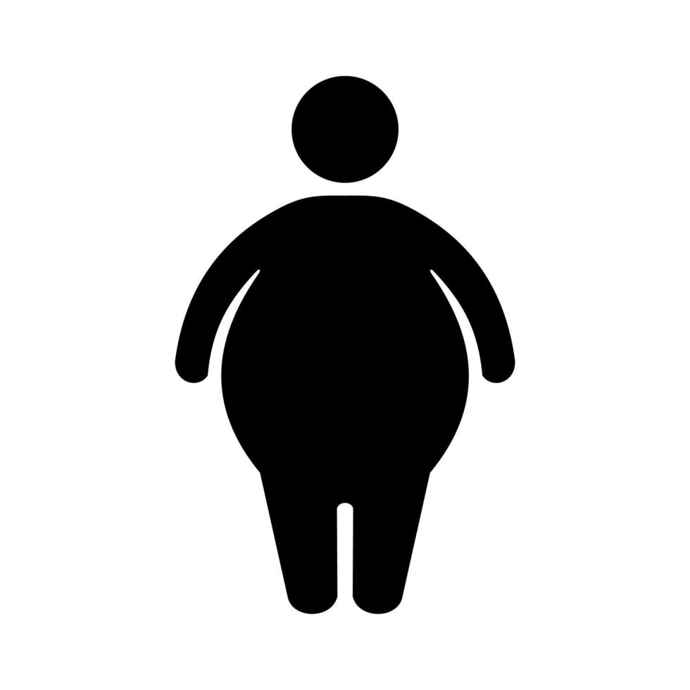 fat man flat icon vector