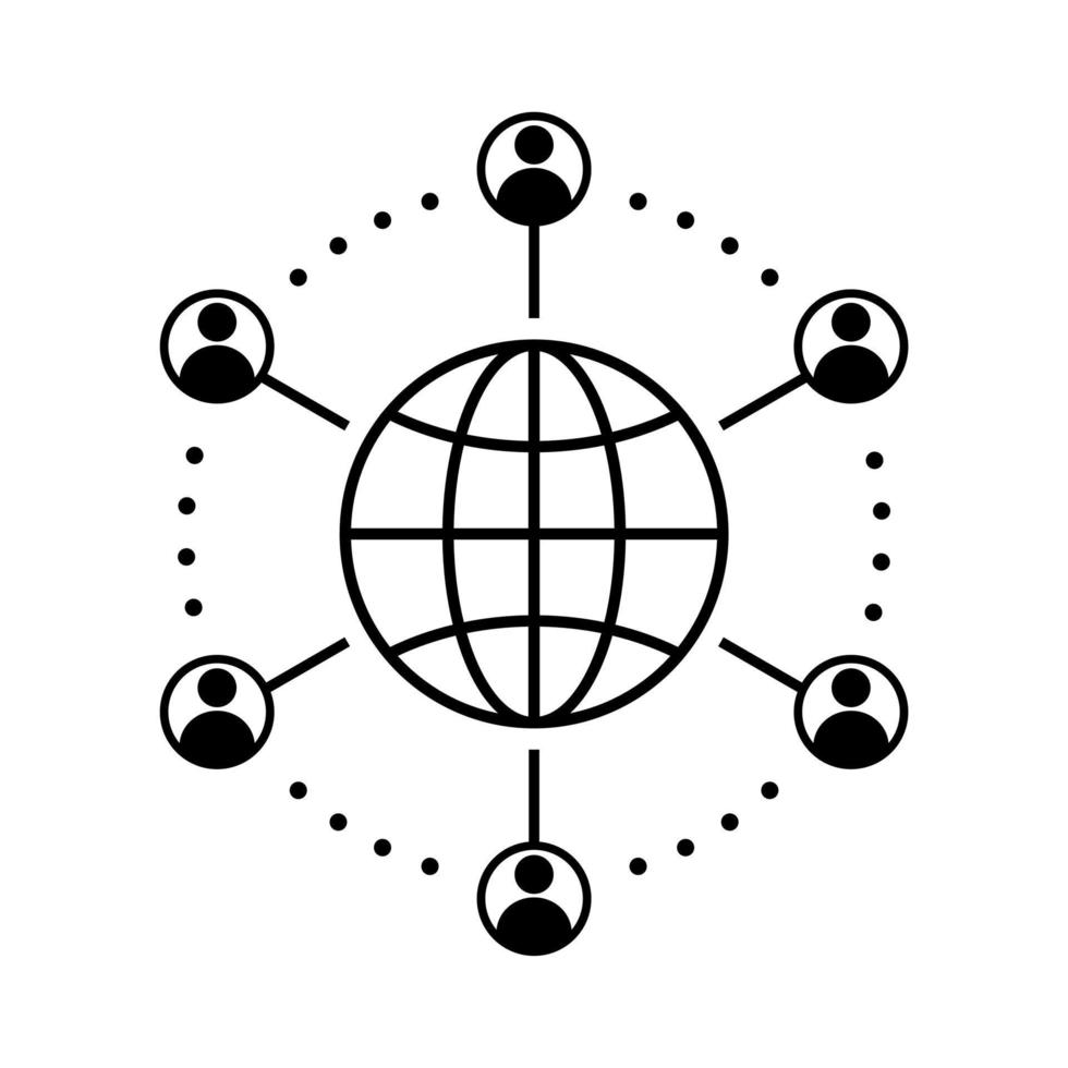 icono de conexión global vector