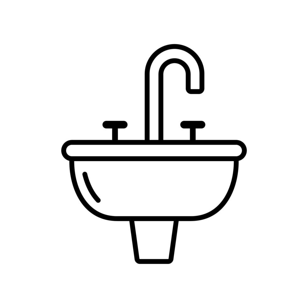 sink outline icon vector