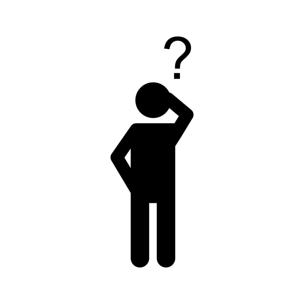 human with a question icon vector