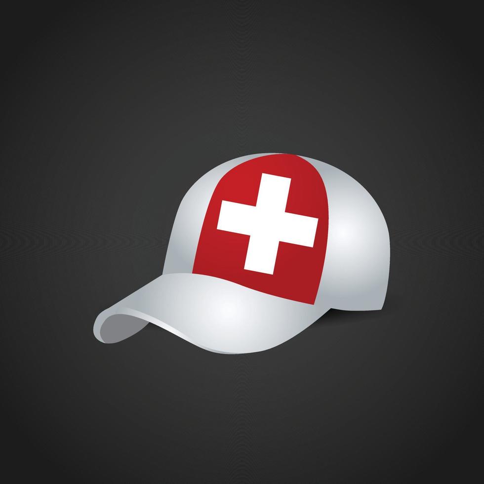 Switzerland Flag on Cap vector