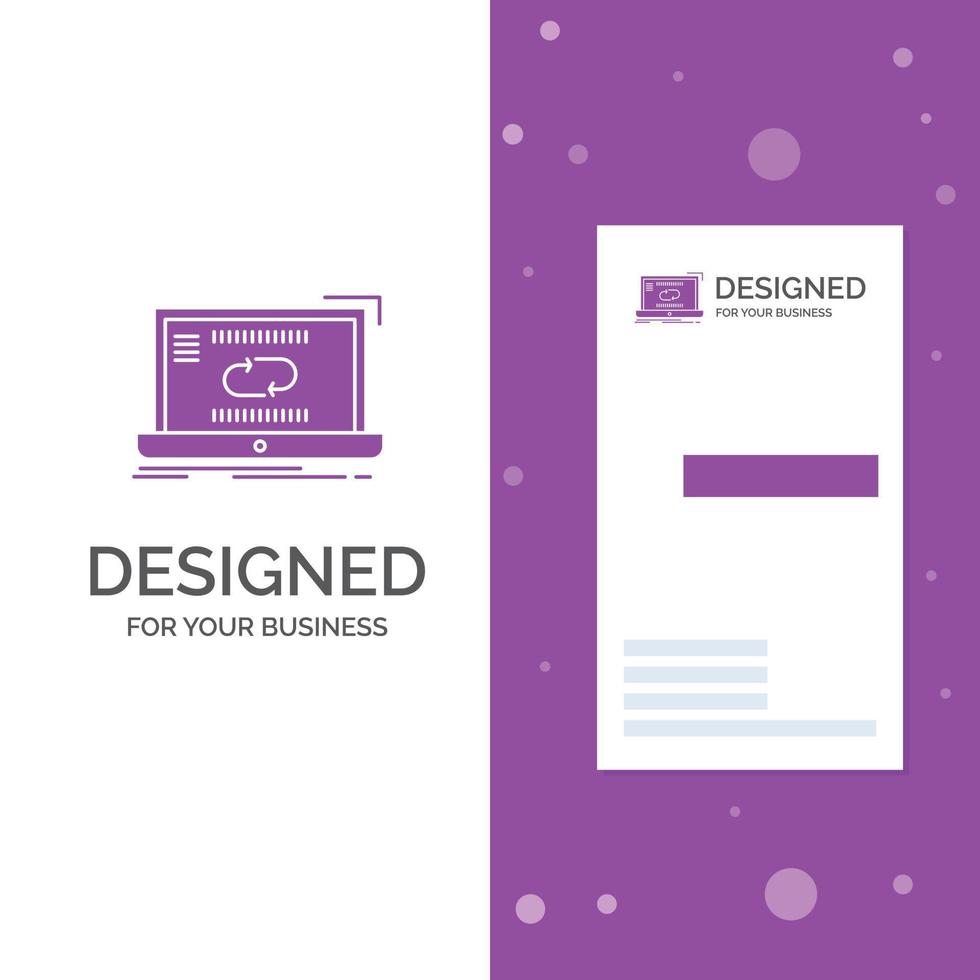 Business Logo for Communication. connection. link. sync. synchronization. Vertical Purple Business .Visiting Card template. Creative background vector illustration