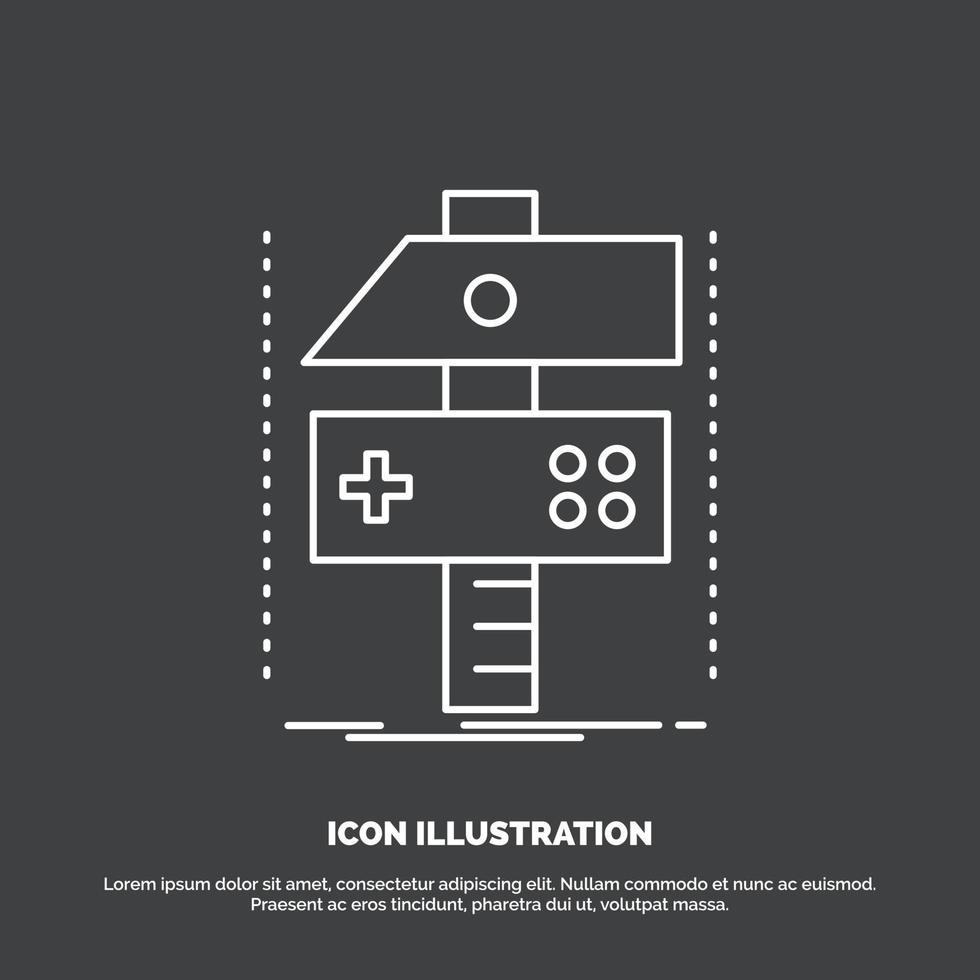 Build, craft, develop, developer, game Icon. Line vector symbol for UI and UX, website or mobile application
