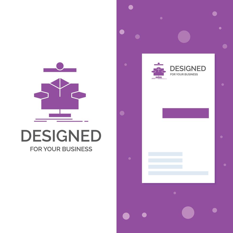 Business Logo for Algorithm. chart. data. diagram. flow. Vertical Purple Business .Visiting Card template. Creative background vector illustration