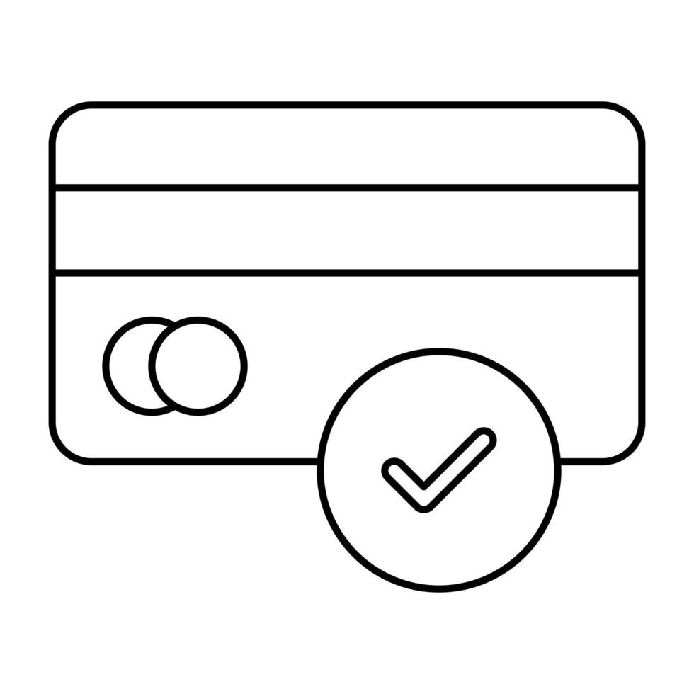 icono de diseño moderno de tarjeta de cajero automático verificada vector