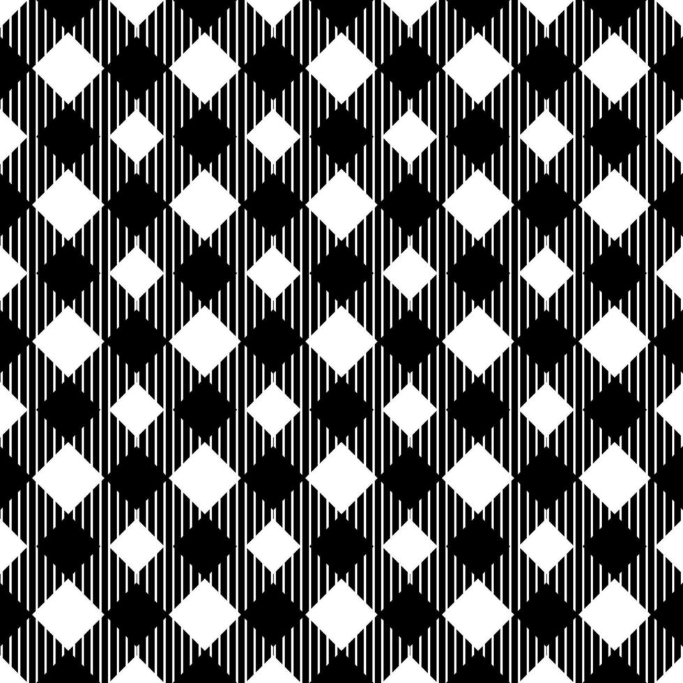 black and white seamless pattern with plaid vector
