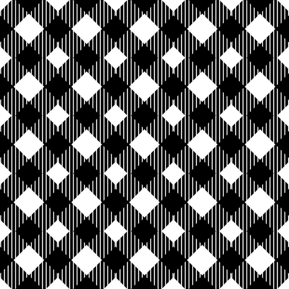 black and white seamless pattern with plaid vector