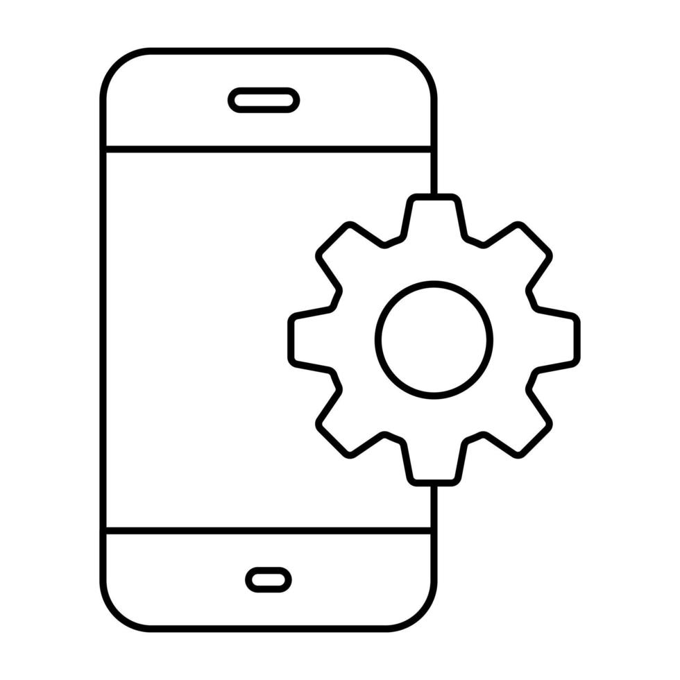 un icono de diseño plano de configuración móvil vector