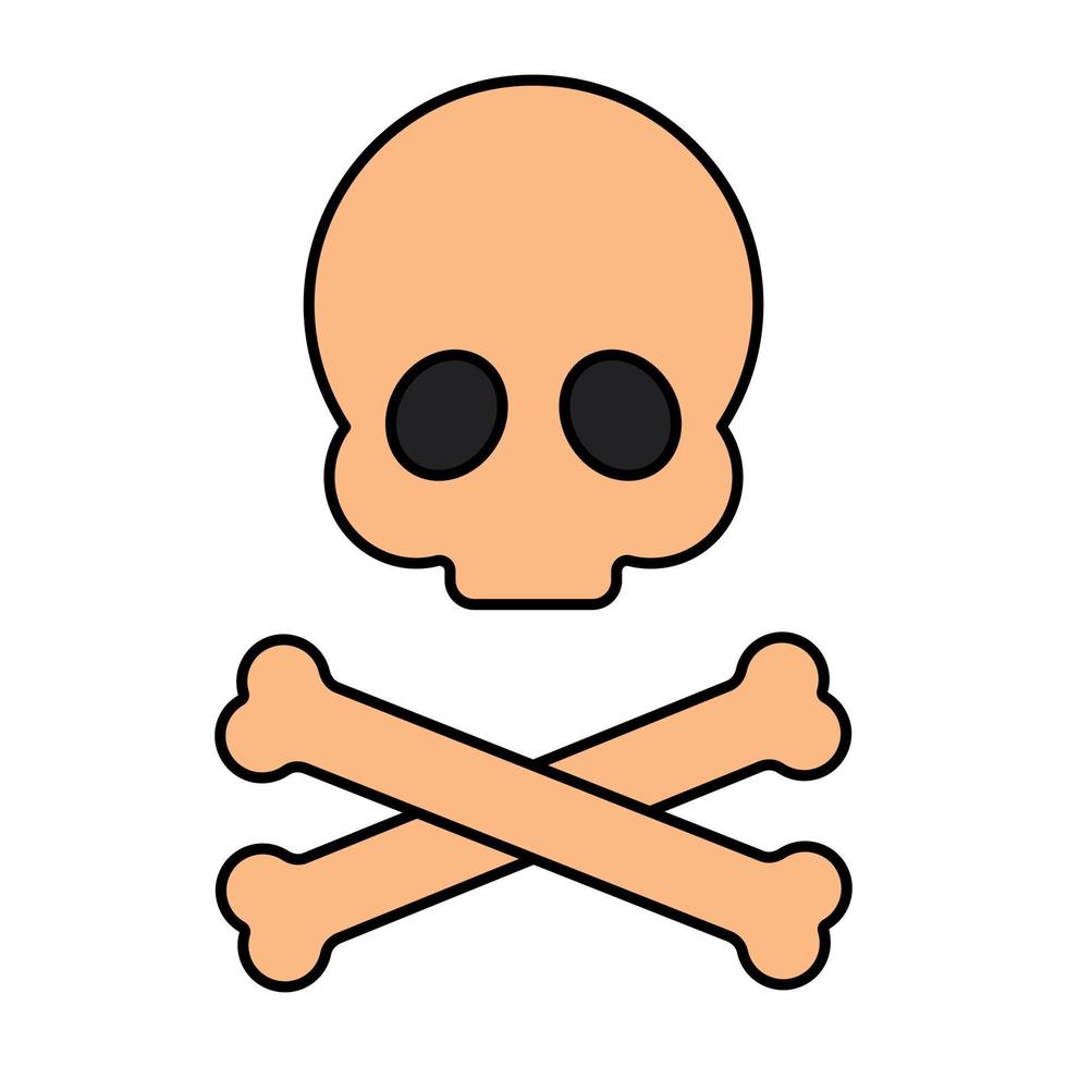 Skull with crossbones showcasing danger vector