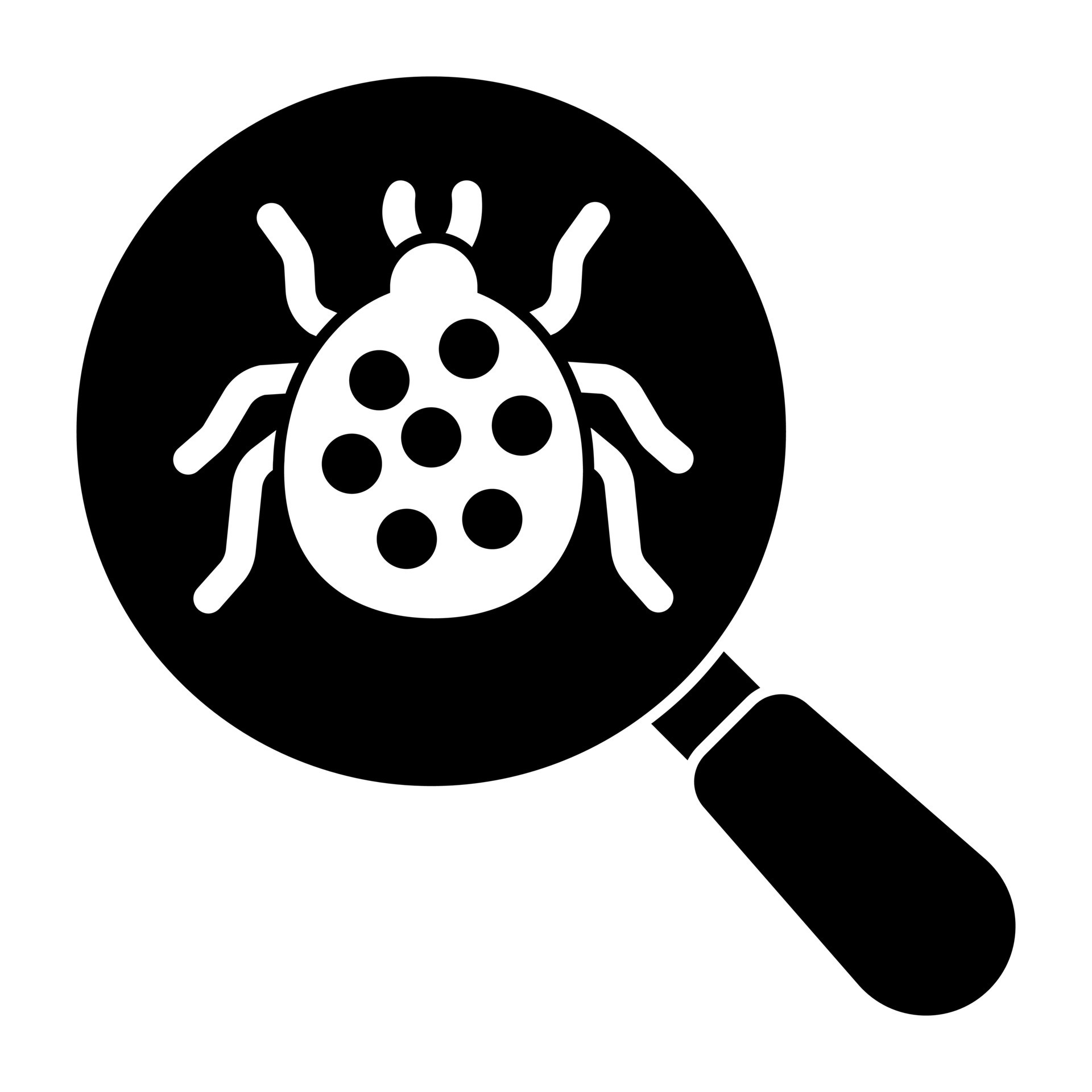 Virus under magnifying glass, debugging 12802769 Vector Art at Vecteezy