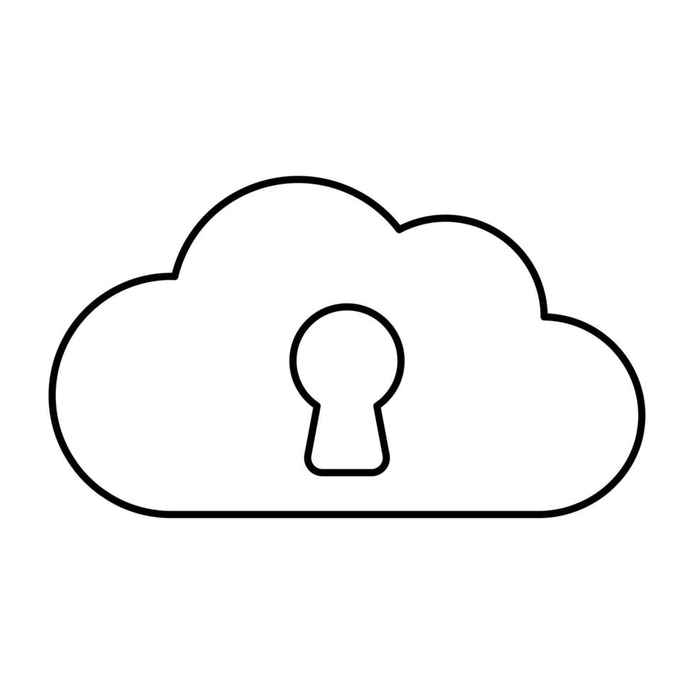 Conceptual flat design icon of cloud security vector