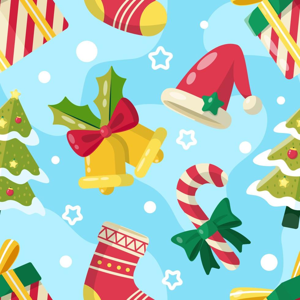 Cute Chrismas Elements Seamless Pattern vector