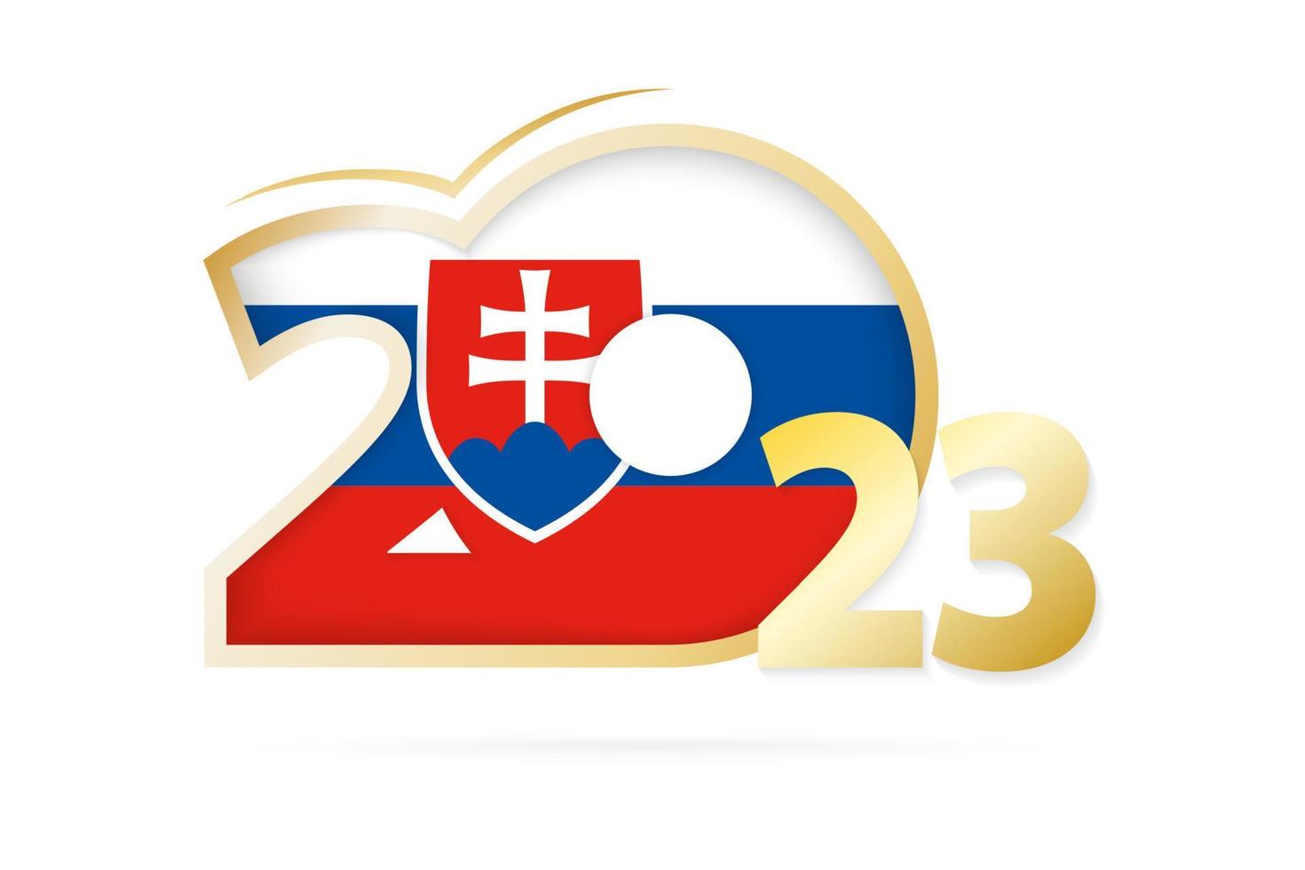 Year 2023 with Slovakia Flag pattern. vector