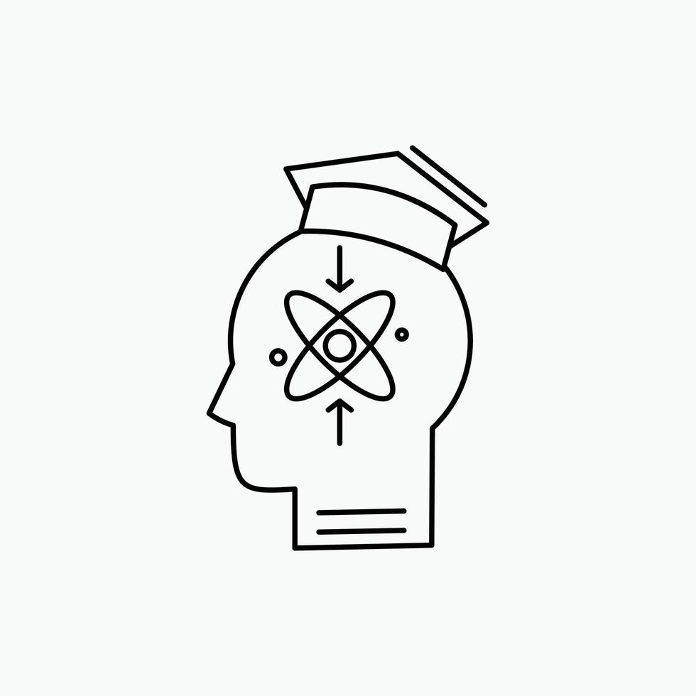 capability. head. human. knowledge. skill Line Icon. Vector isolated illustration