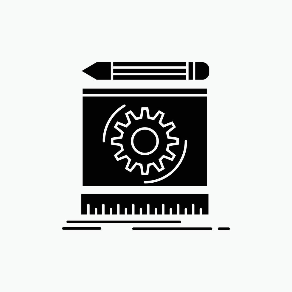 Draft. engineering. process. prototype. prototyping Glyph Icon. Vector isolated illustration