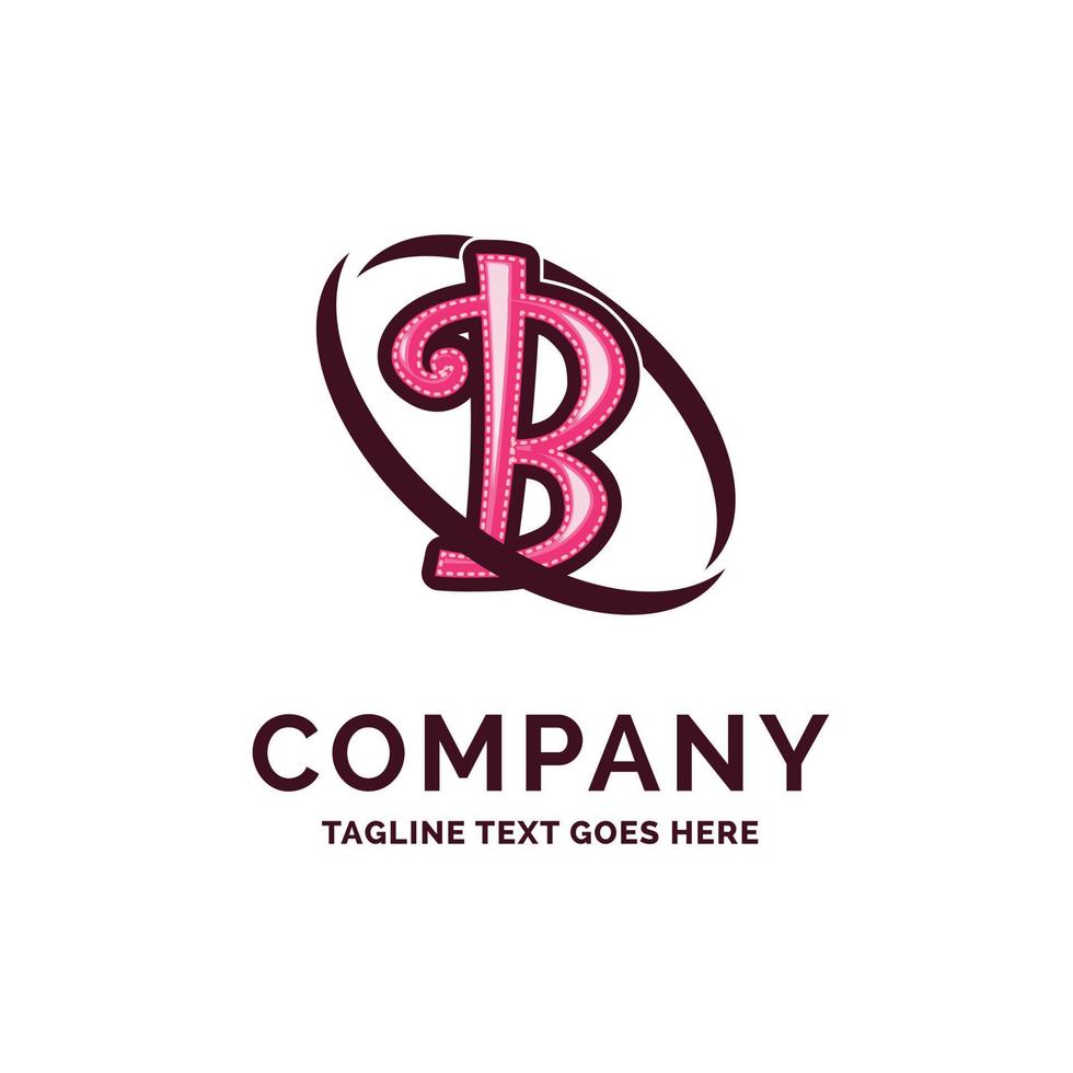 B Company Name Design Pink Beautity Logo Design. Logo Template. Brand Name template Place for Tagline. vector