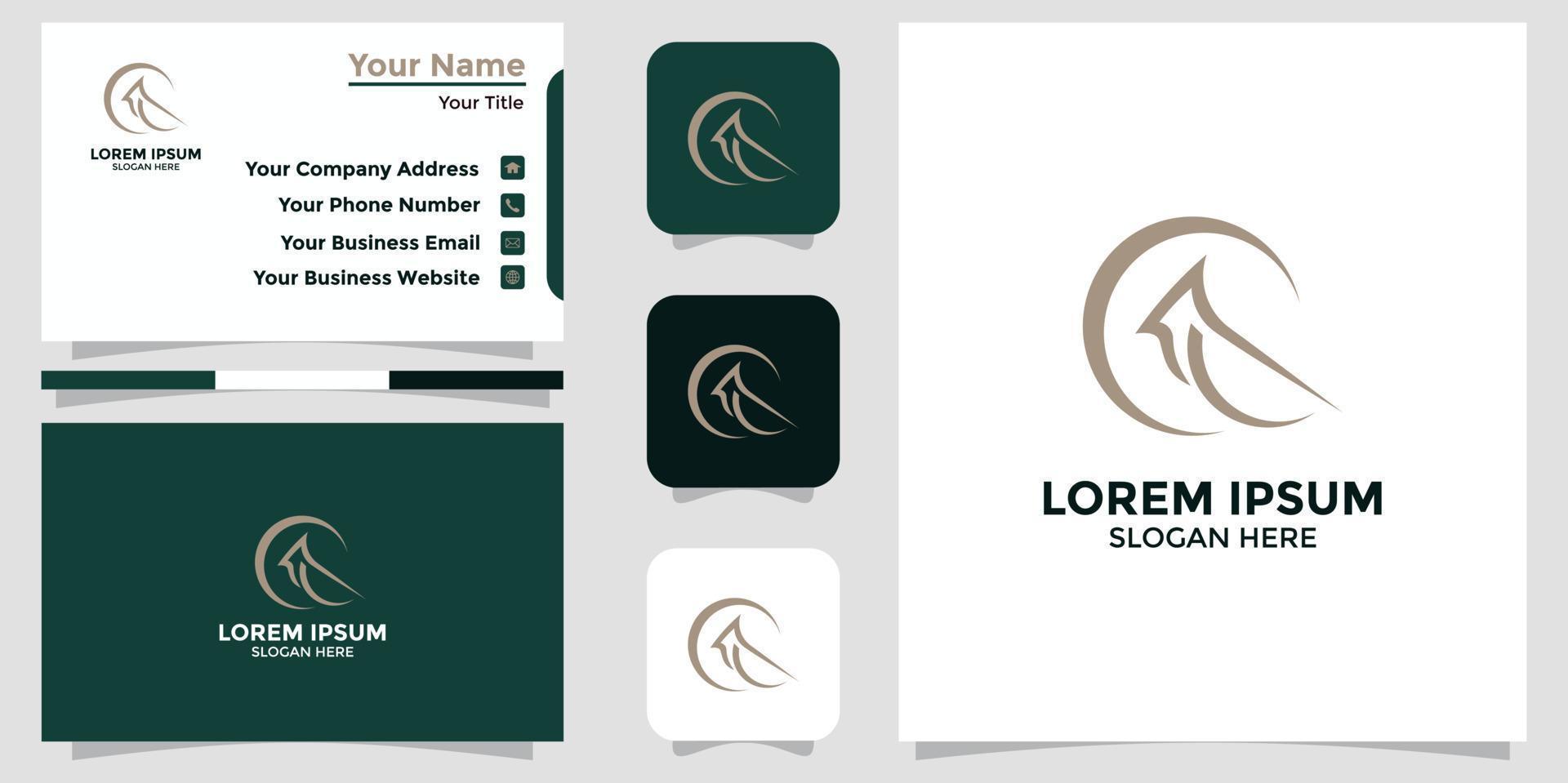 bird design logo and branding card vector