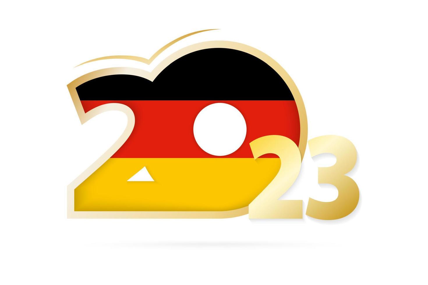 Year 2023 with Germany Flag pattern. vector