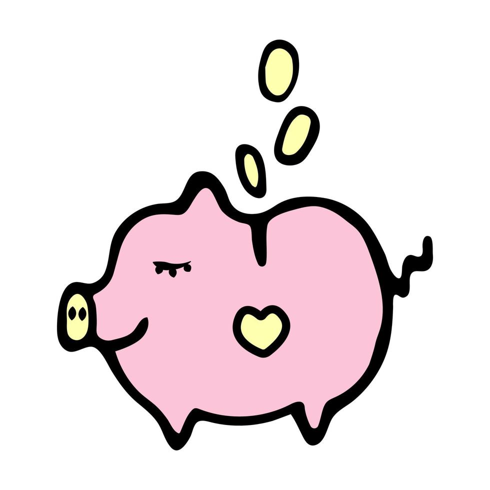 Piggy bank, colorful doodle 12803193 Vector Art at Vecteezy