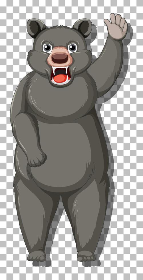 Black bear cartoon character isolated vector