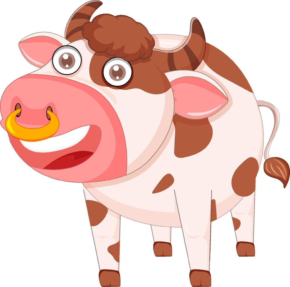Cute cow cartoon character vector