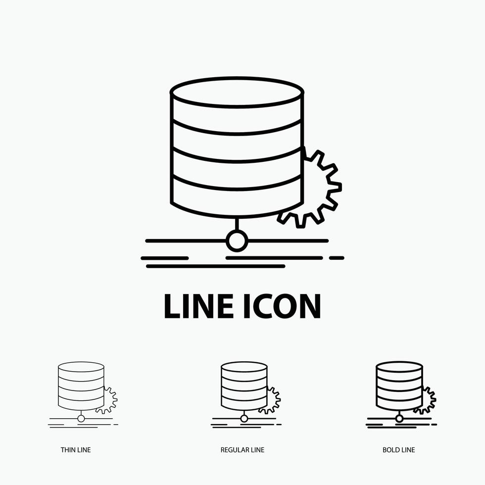 Algorithm, chart, data, diagram, flow Icon in Thin, Regular and Bold Line Style. Vector illustration