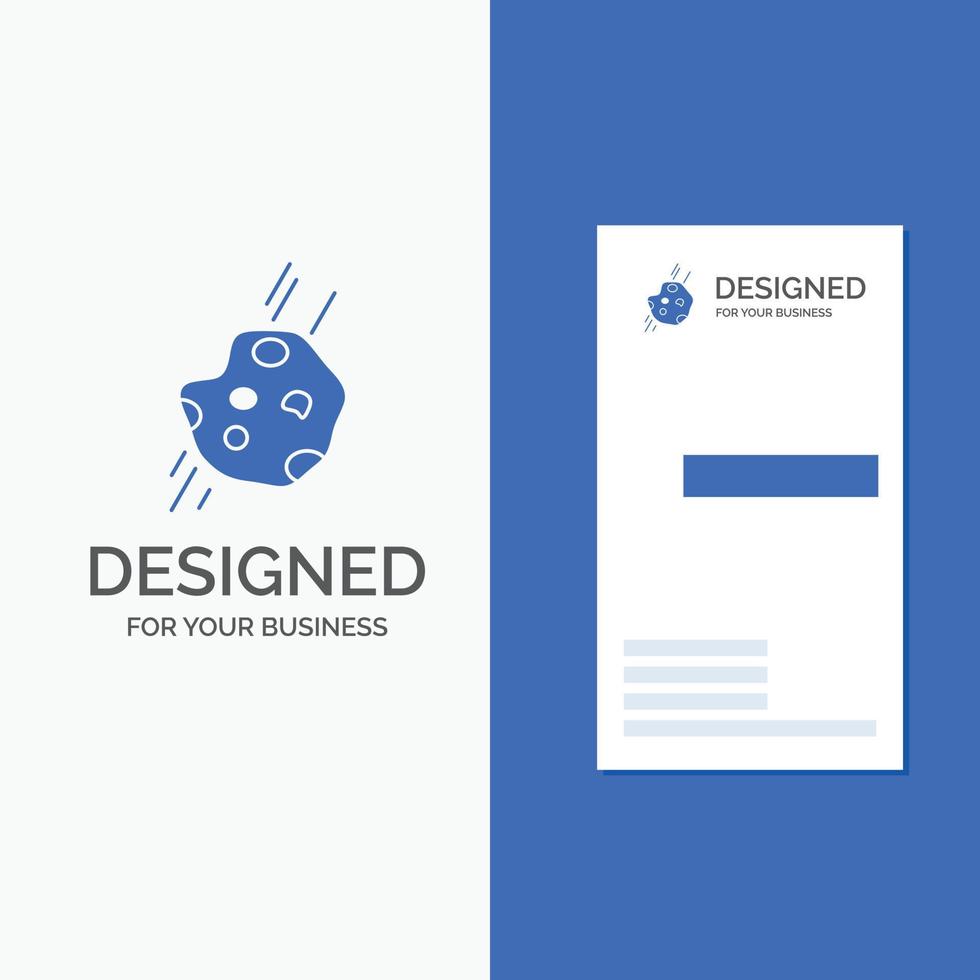 Business Logo for Asteroid. astronomy. meteor. space. comet. Vertical Blue Business .Visiting Card template. vector