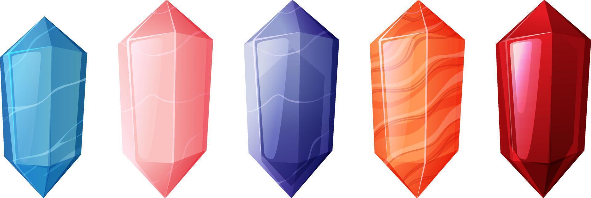 Collection of crystals and gemstones vector