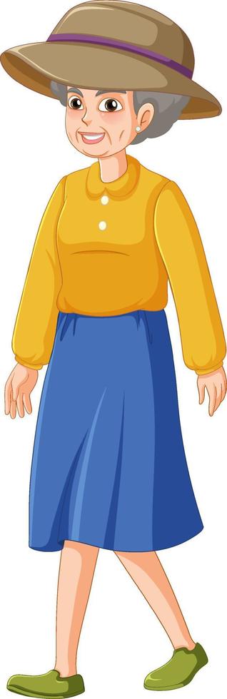 A female senior cartoon character vector