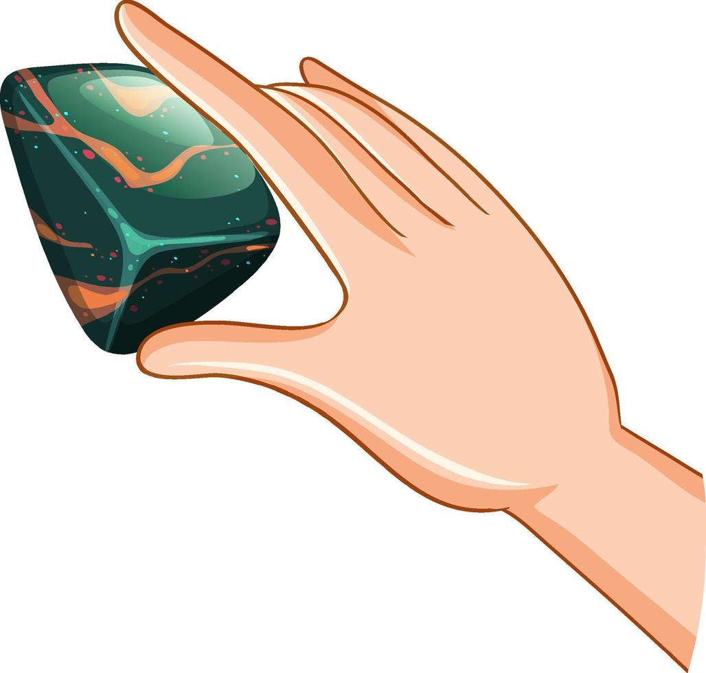 Hand holding bloodstone isolated vector