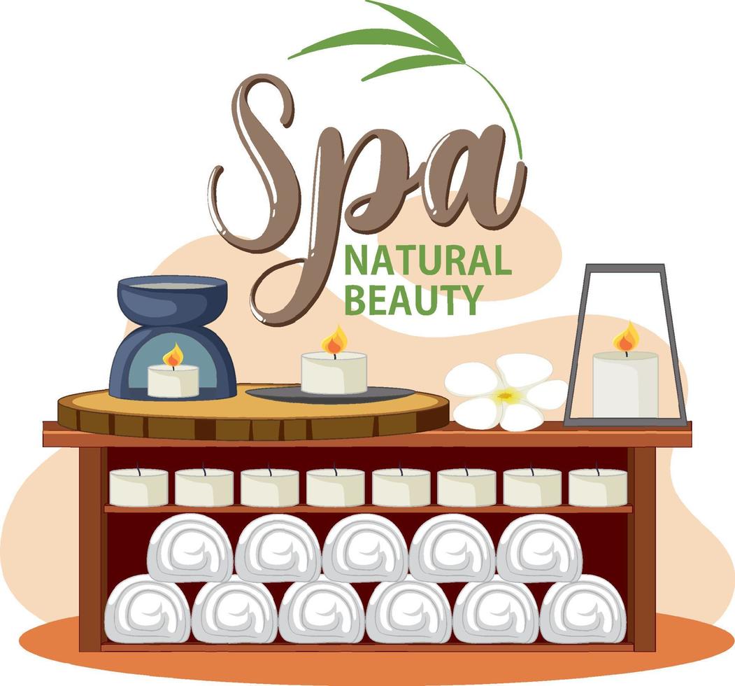 Spa natural beauty text design vector