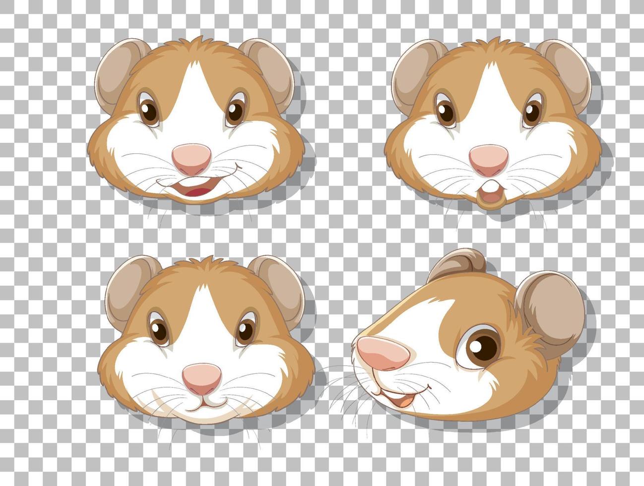 Set of cute hamster heads vector