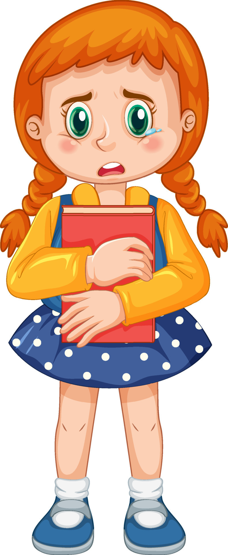 Student girl with sad face cartoon character 12803561 Vector Art ...