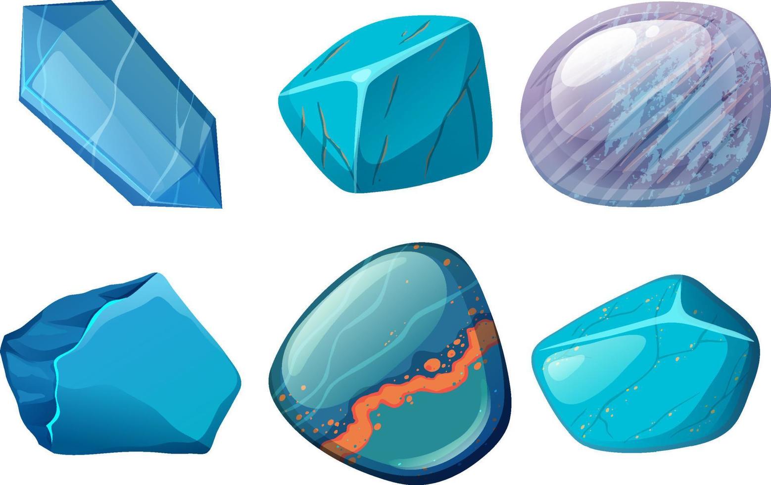 colección de cristales y piedras preciosas vector