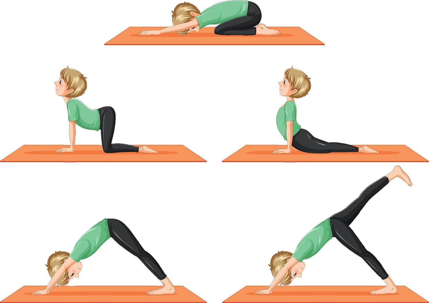 Set of yoga postures vector