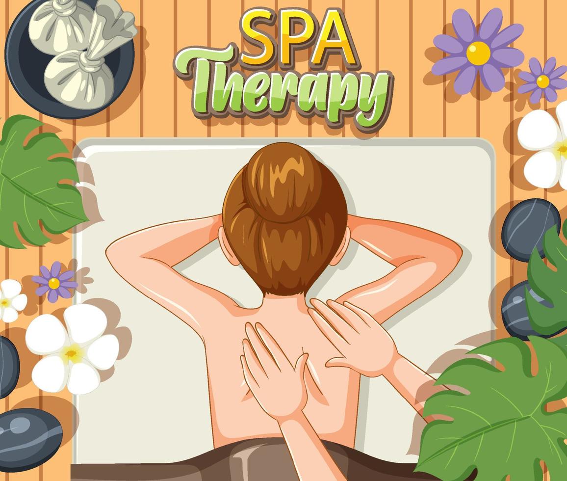 Spa therapy back massage poster design vector