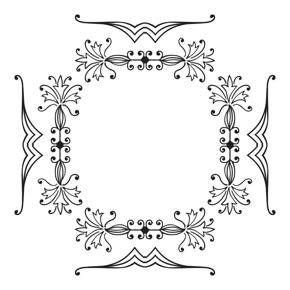 Hand drawing zentangle floral decorative frame vector