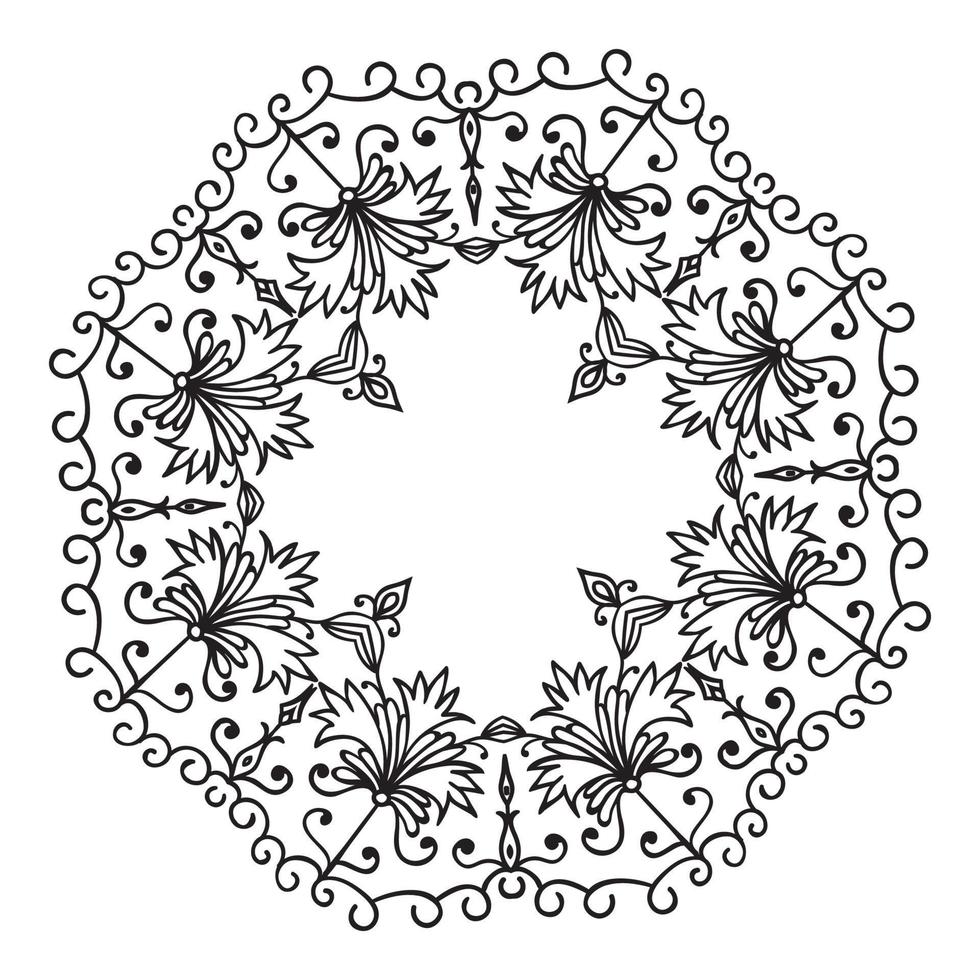 dibujo a mano zentangle marco decorativo floral vector