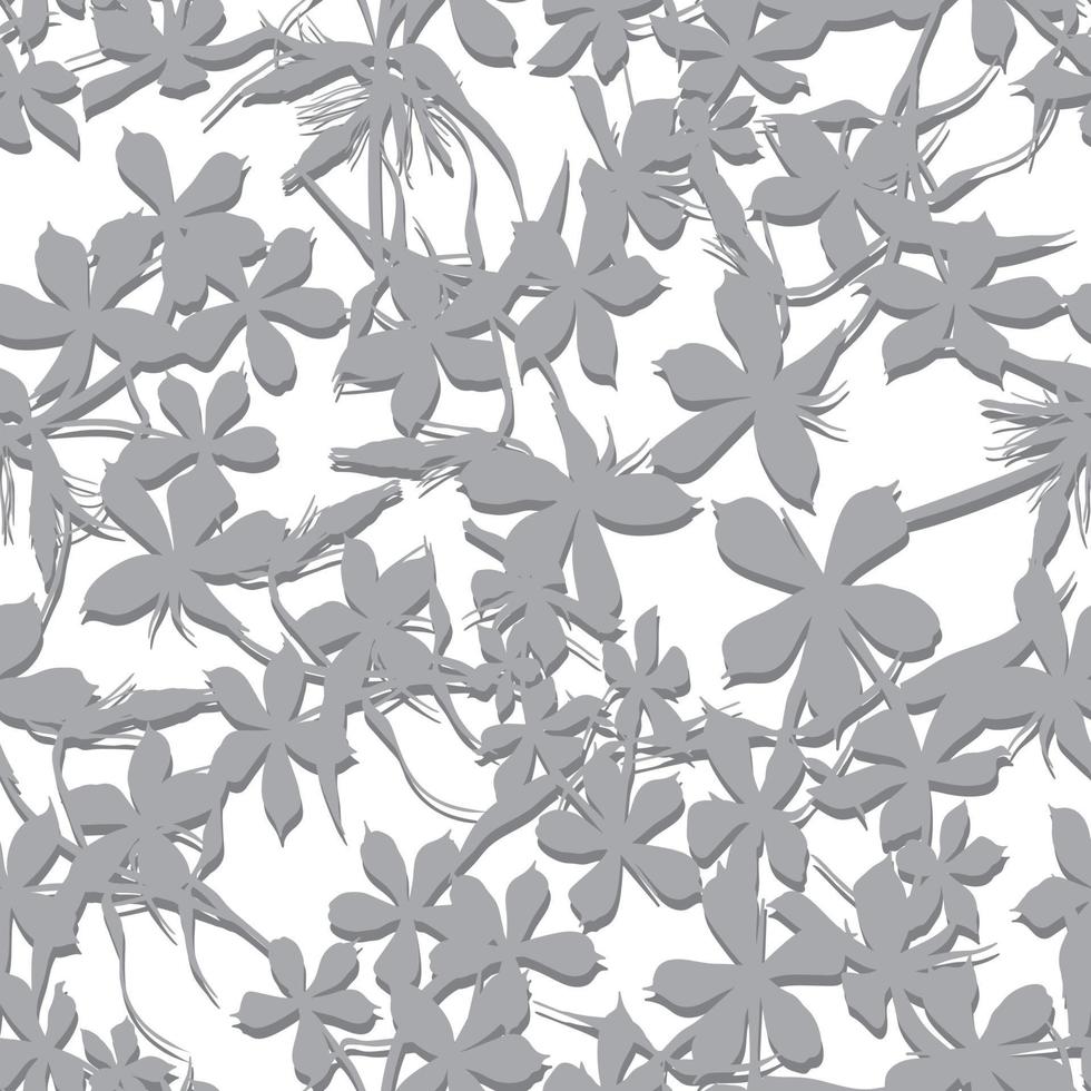fondo transparente con flores de hermosa silueta dibujada a mano phlox vector