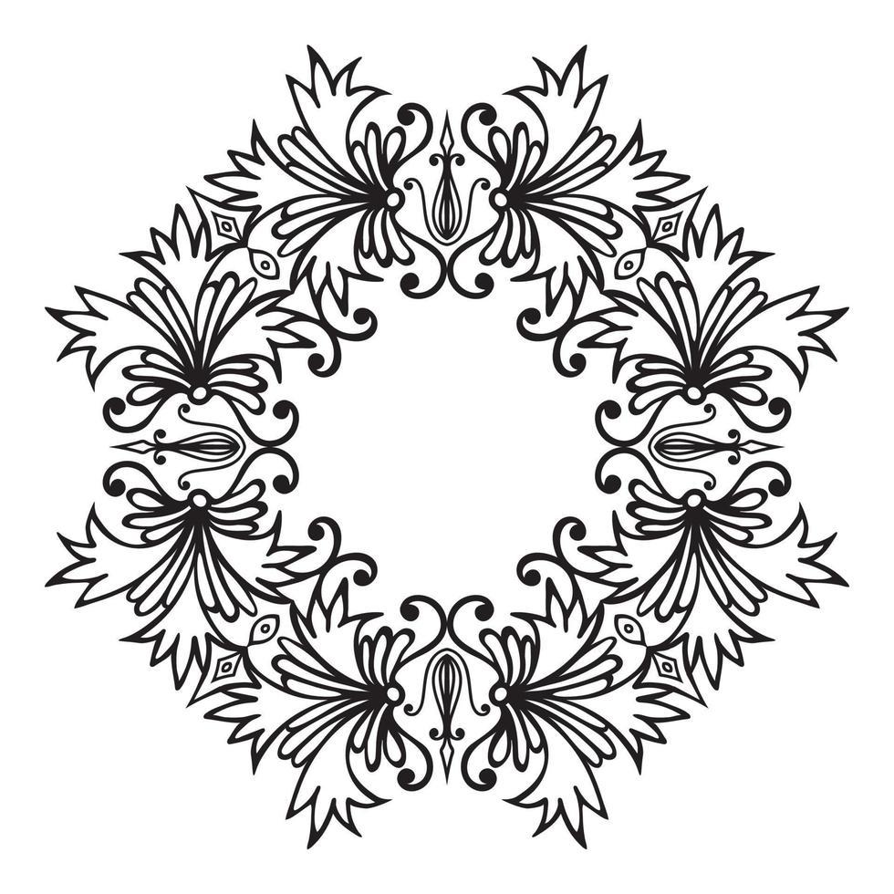 Hand drawing zentangle floral decorative frame vector