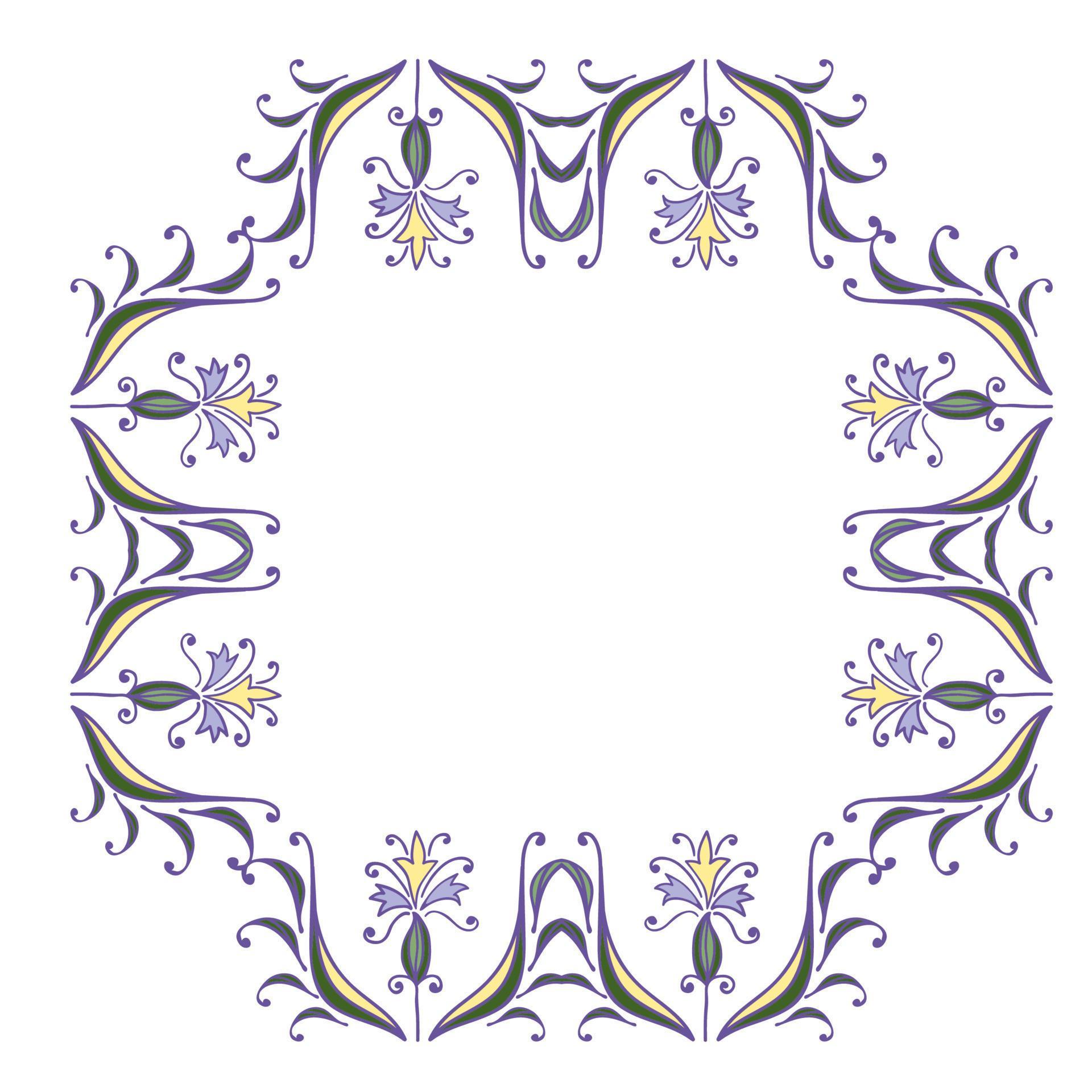 Hand drawing zentangle floral decorative color frame 12803702 Vector