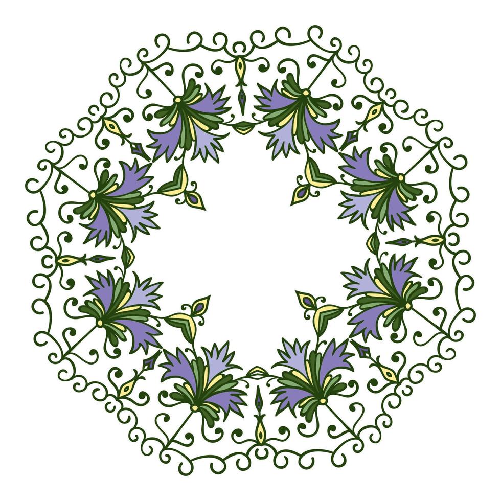 Hand drawing zentangle floral decorative color frame 12803703 Vector