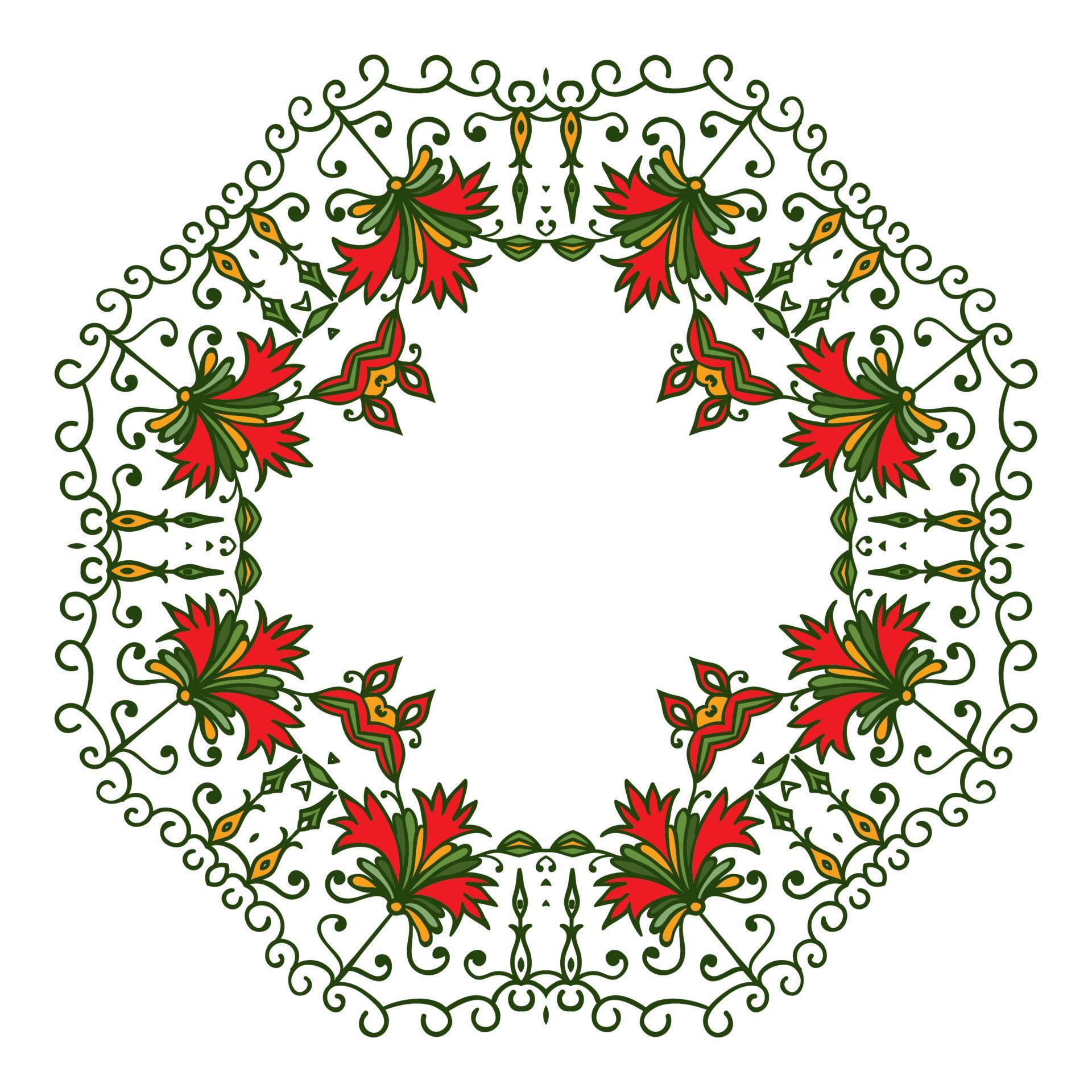 Hand drawing zentangle floral decorative color frame 12803705 Vector