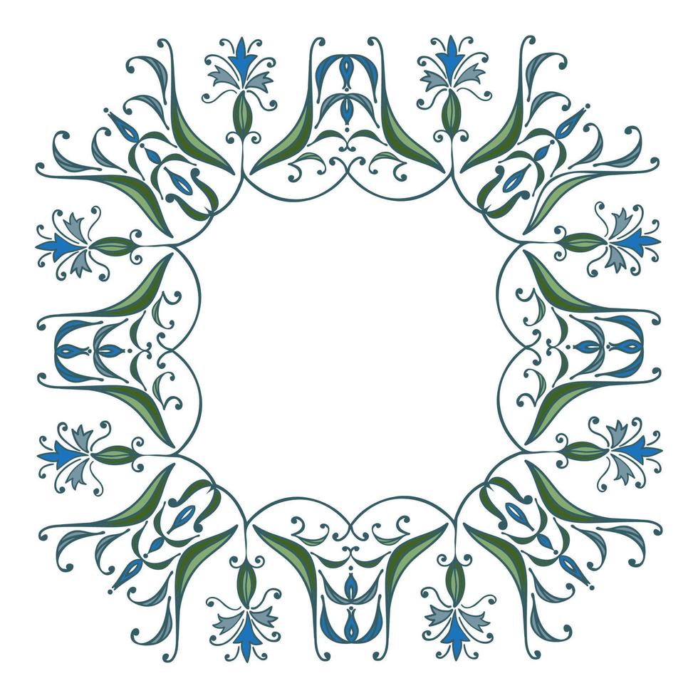 Hand drawing zentangle floral decorative color frame 12803753 Vector