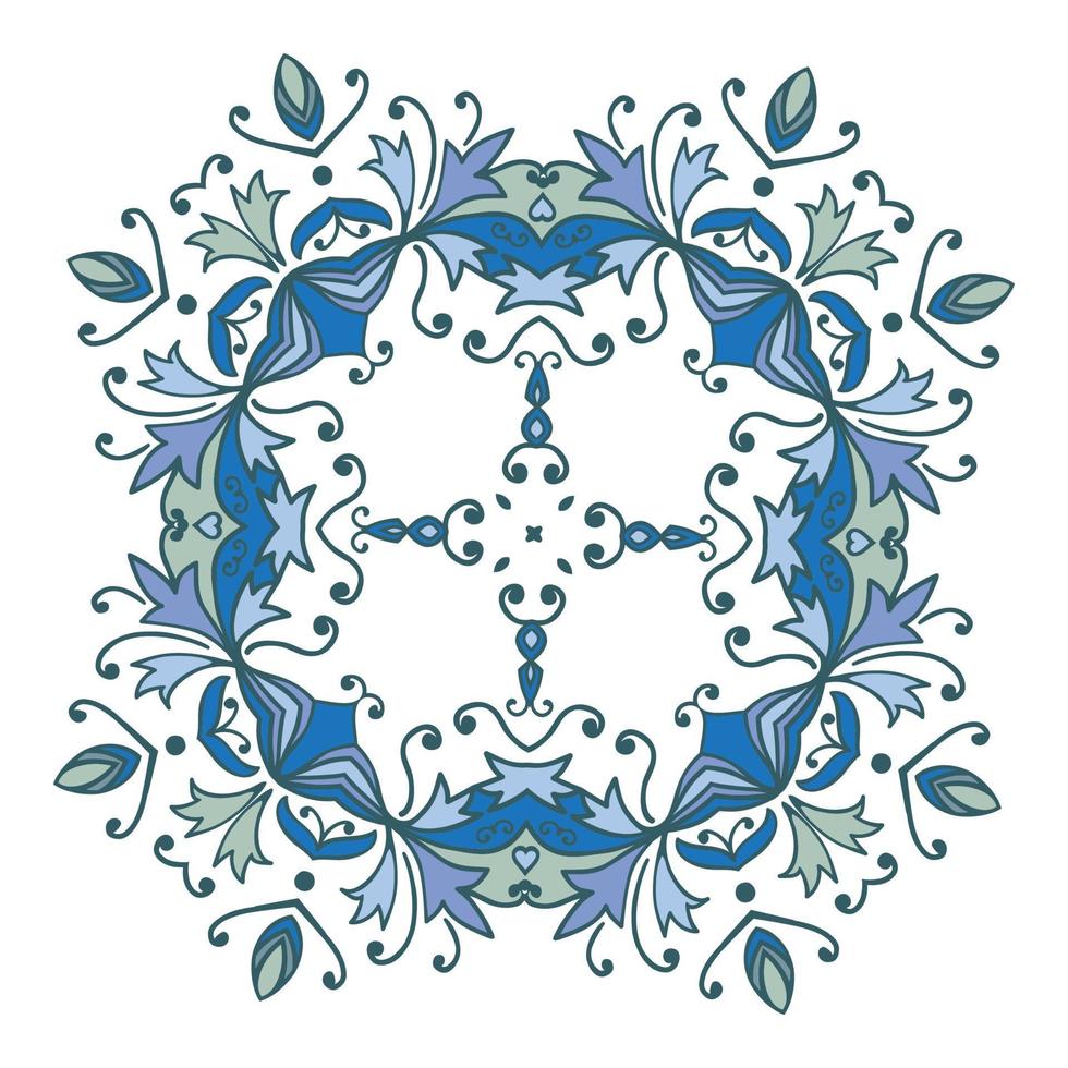 Hand drawing zentangle floral decorative color frame 12803754 Vector