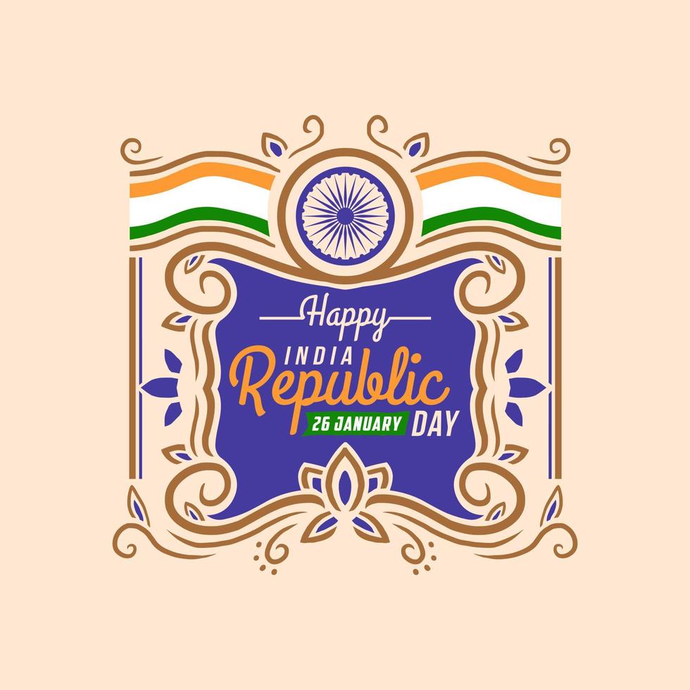 Happy india republic day 26 January vector