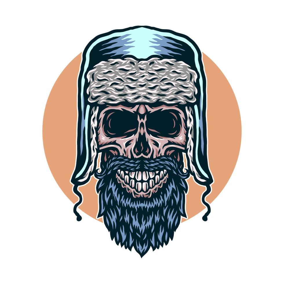 Vector illustration of skull winter