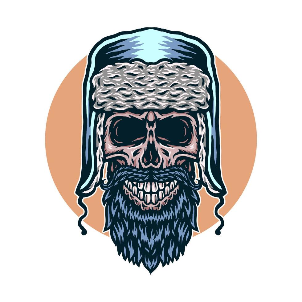 Vector illustration of skull winter