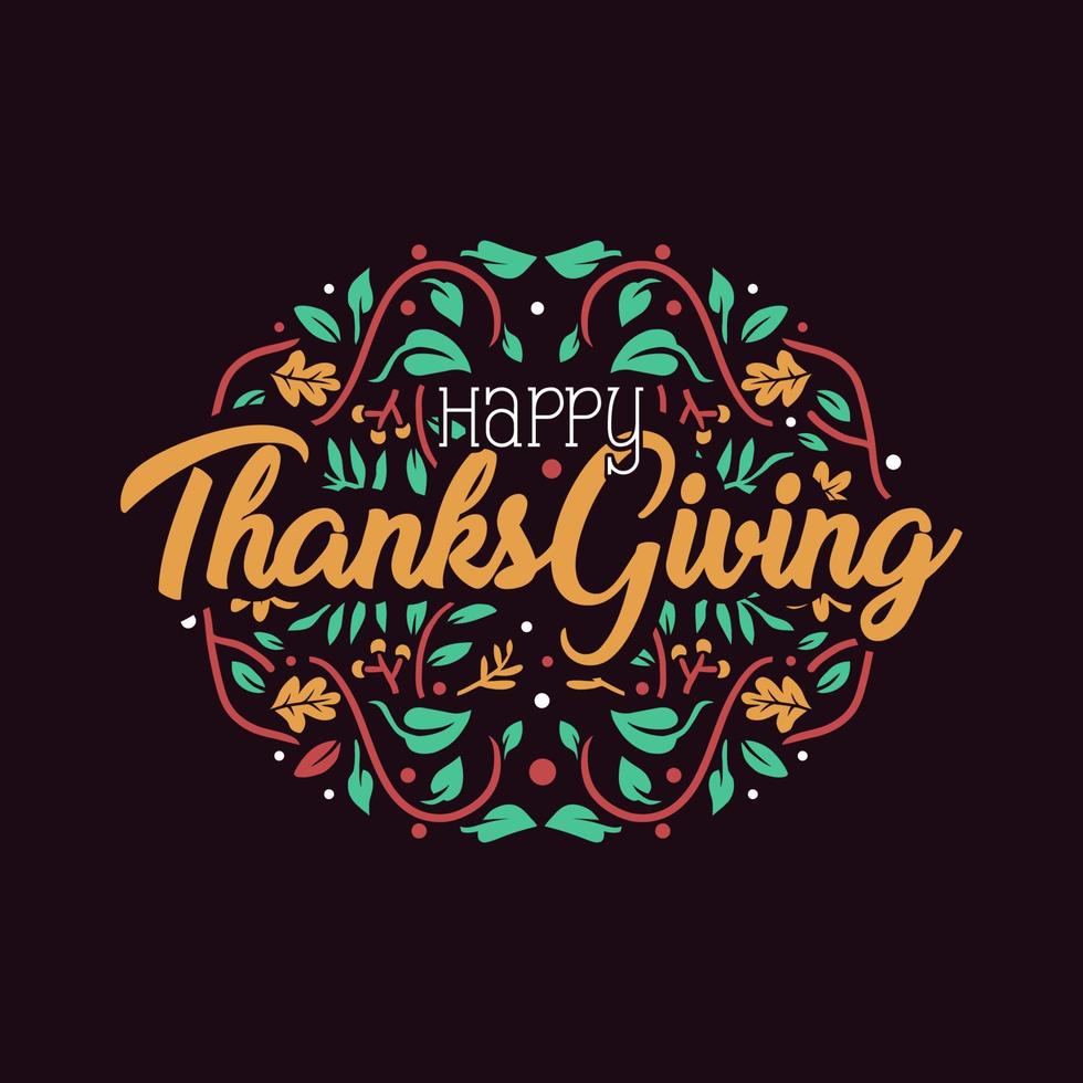 Vector illustration. Happy Thanksgiving Day typography